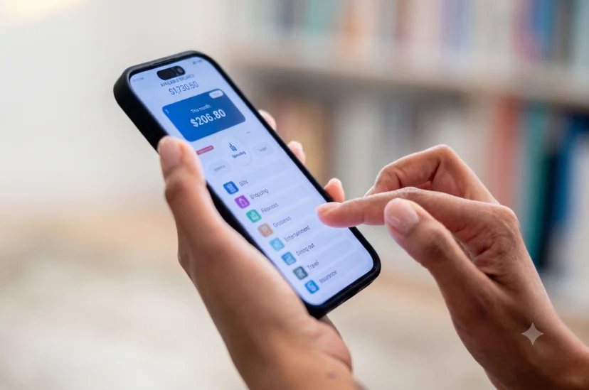 A person using a mobile payments app